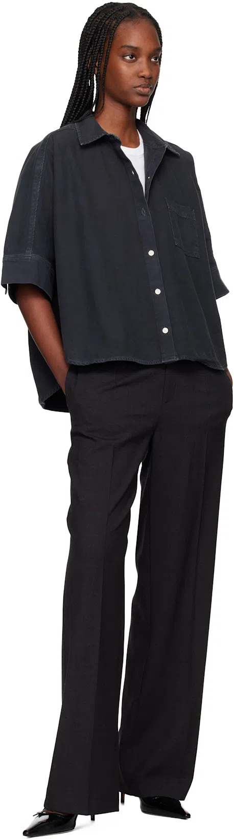 AEYDE Saba Buckled Patent-leather Slingback Pumps In Black