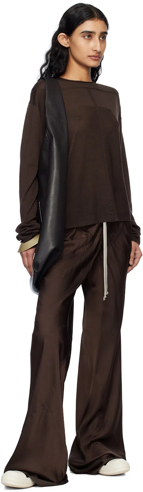 RICK OWENS Black Knee-high Sneakers With Platform In Leather Woman In Gray