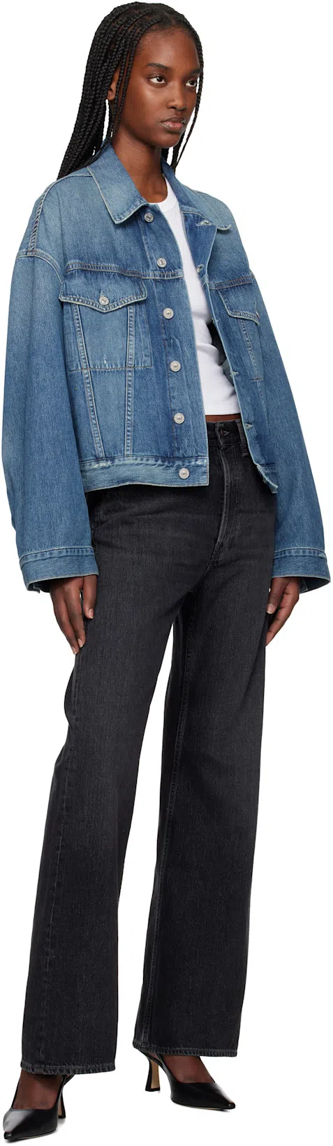 ACNE STUDIOS 2022 Flared High Waist Denim Jeans In Black