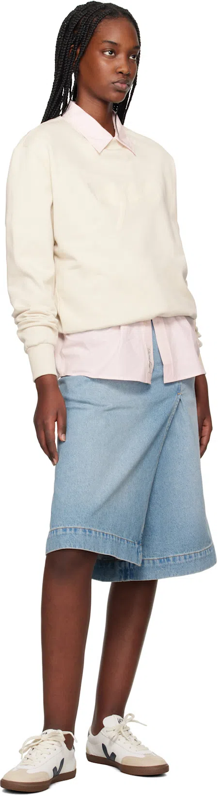 VEJA Campo White And Light Blue Leather Sneakers In Multi