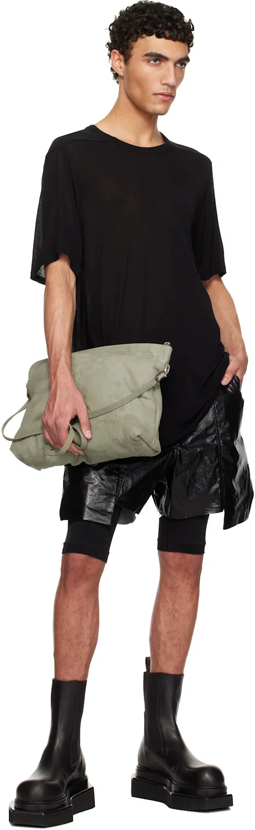 RICK OWENS Black Porterville Beatle Turbo Cyclops Chelsea Boots In 09 Black