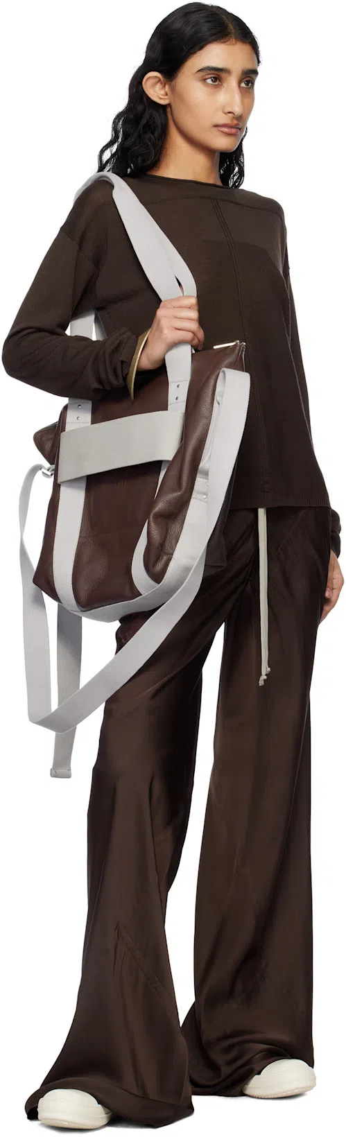 RICK OWENS Black Knee-high Sneakers With Platform In Leather Woman In Gray