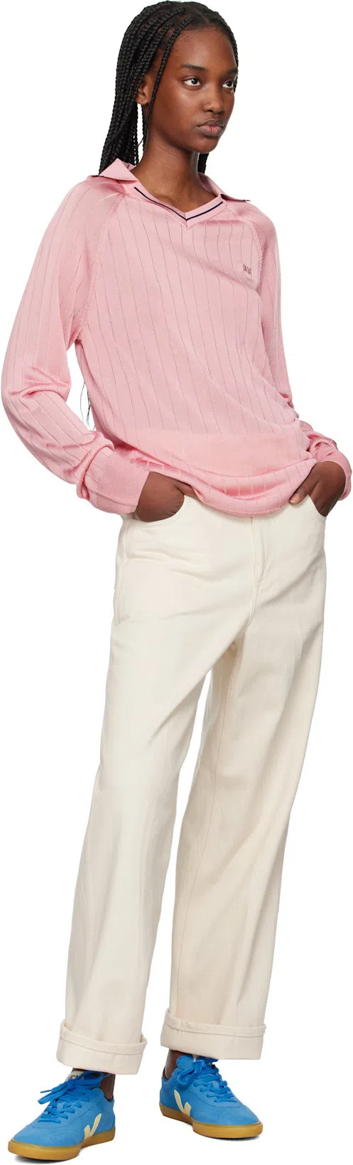 VEJA 'volley' Blue Sneaker With Side Logo And Lettering Logo On The Heel