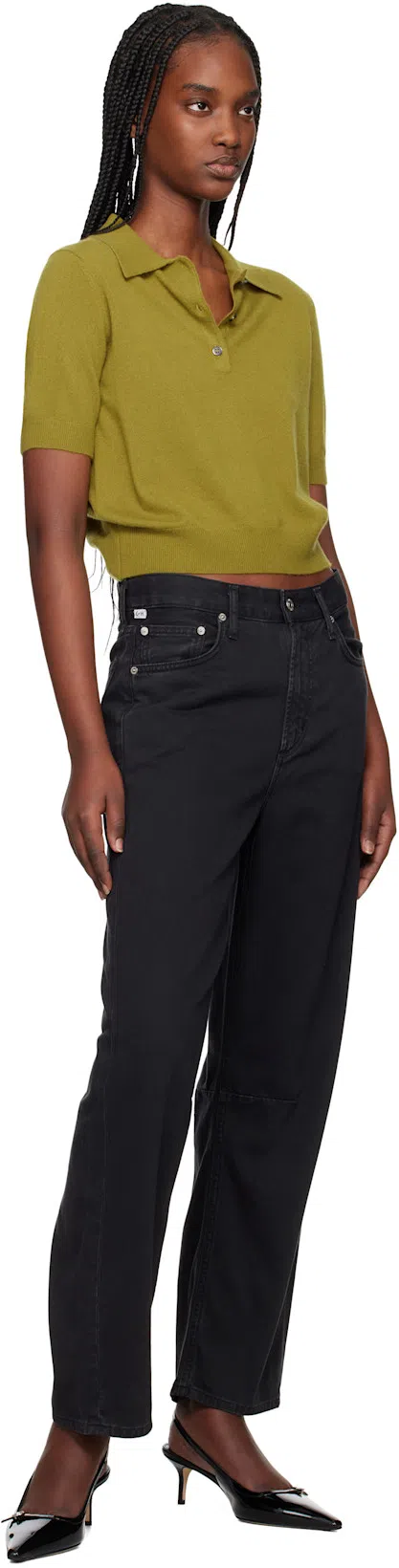 AEYDE Saba Buckled Patent-leather Slingback Pumps In Black