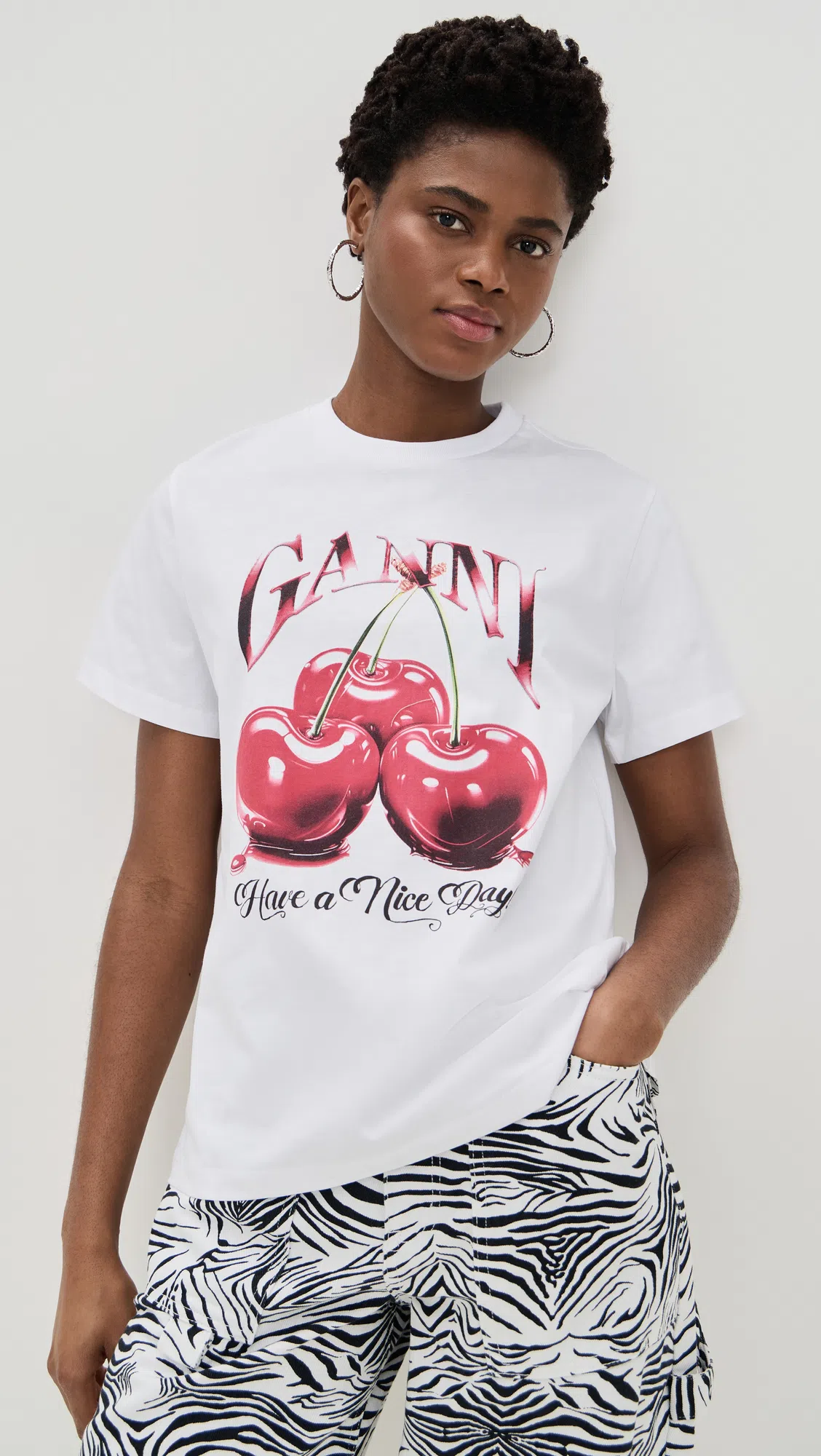 GANNI Leopard Printed Canvas Midi Puffer Jackets Brown In Animal Print