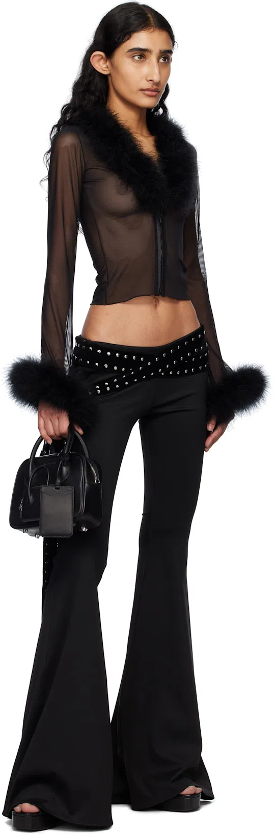 JIMMY CHOO Karli 125 Leather Platform Sandals In Black