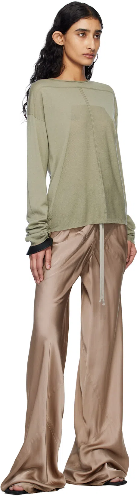 RICK OWENS Black Knee-high Sneakers With Platform In Leather Woman In Gray