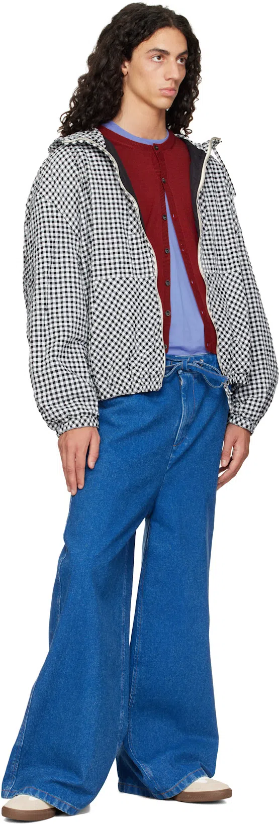 MARNI Check-pattern Hooded Jacket In Chn99 Black