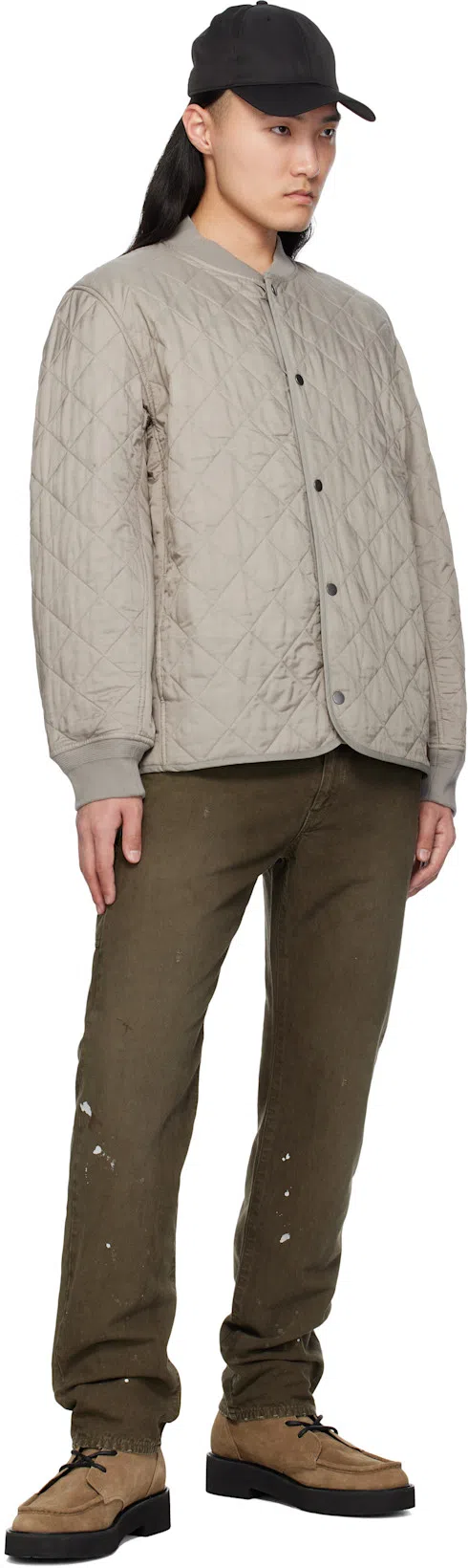 RAG & BONE Gray Focus Quilted Liner Jacket In Elephntgry