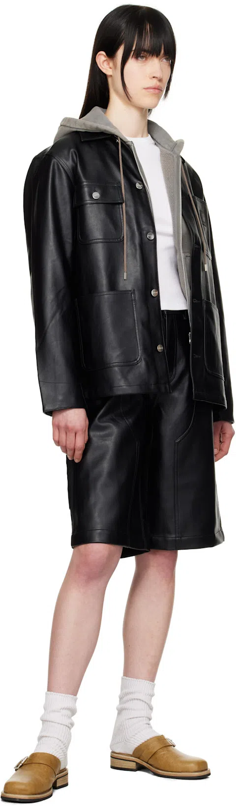 CARHARTT Ip Womens Michigan Patch-pockets Relaxed-fit Faux-leather Jacket Black Xs