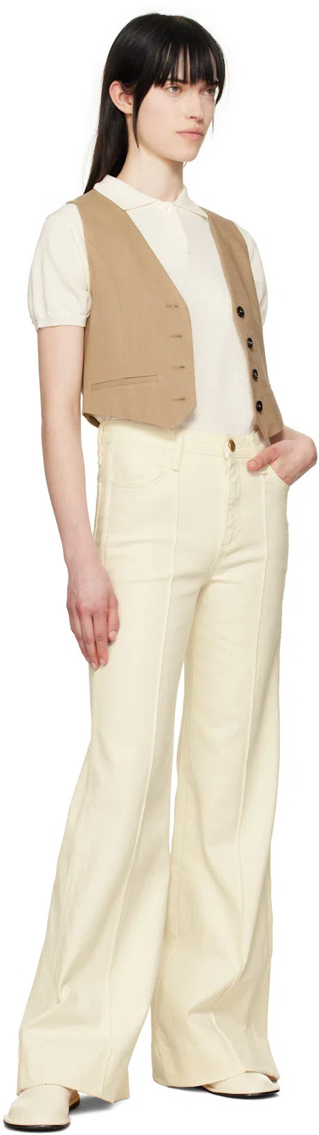 AMI ALEXANDRE MATTIUSSI Midi One Cut Shoes In White Cream