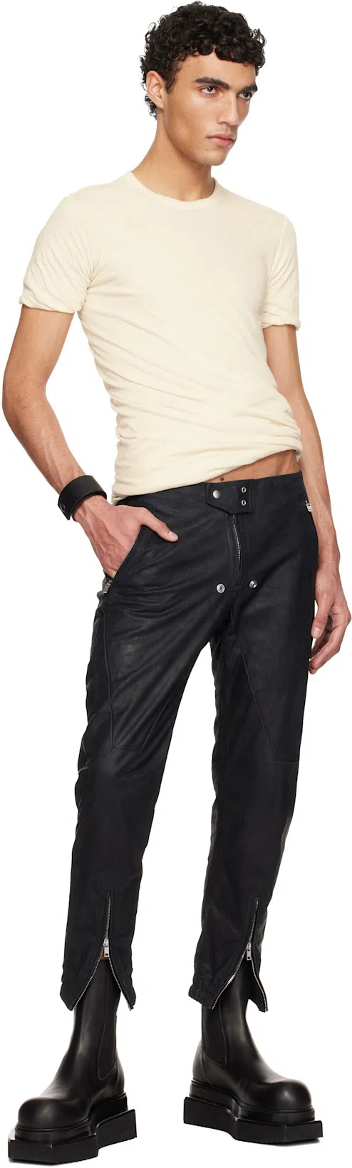 RICK OWENS Black Porterville Beatle Turbo Cyclops Chelsea Boots In 09 Black