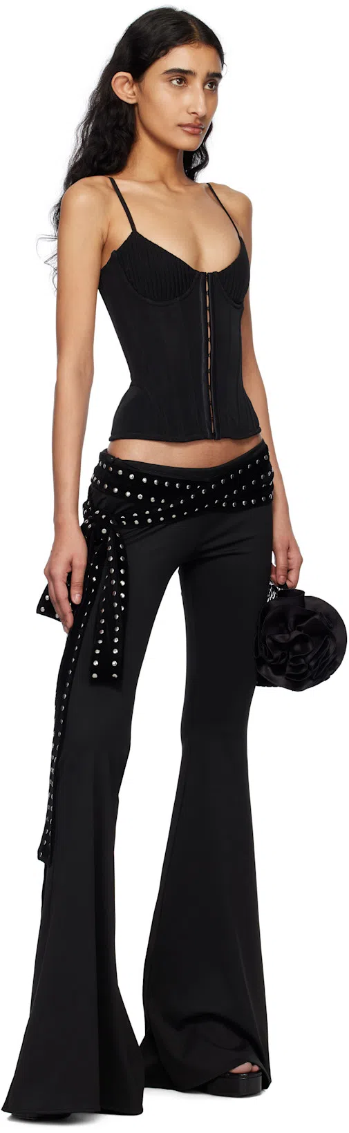 JIMMY CHOO Karli 125 Leather Platform Sandals In Black