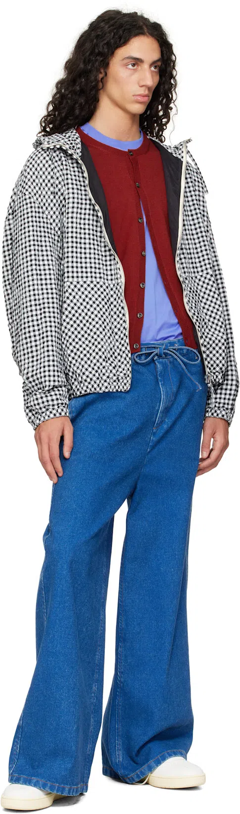 MARNI Check-pattern Hooded Jacket In Chn99 Black