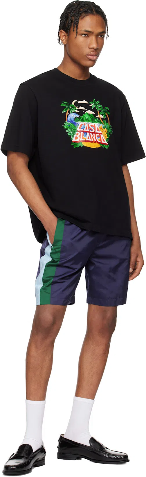 CASABLANCA Black 'casa' Beach Wave T-shirt