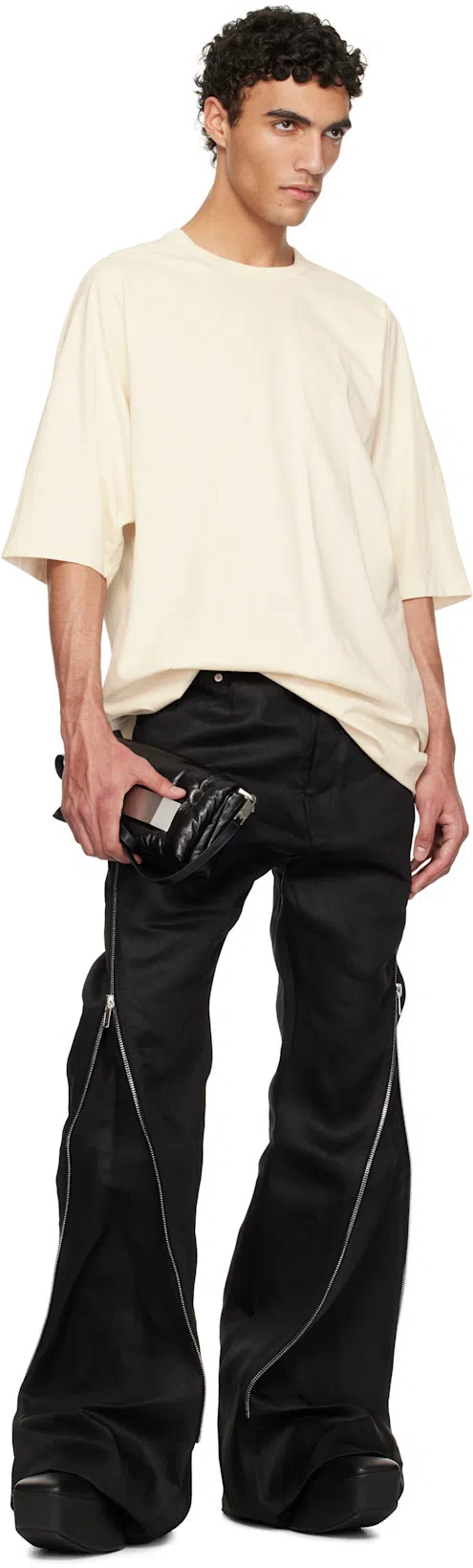 RICK OWENS Black Concordians Sliver Platform Beatle Chelsea Boots