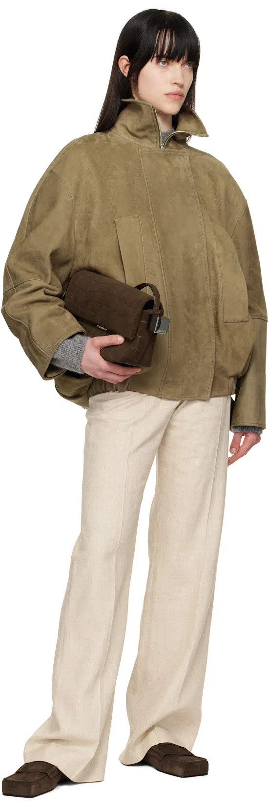 JACQUEMUS Loafers Square Toe Contrast Heel In Brown