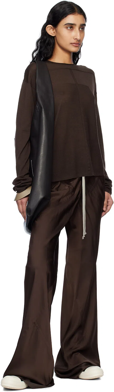 RICK OWENS Black Knee-high Sneakers With Platform In Leather Woman In Gray