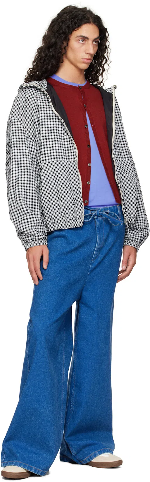 MARNI Check-pattern Hooded Jacket In Chn99 Black