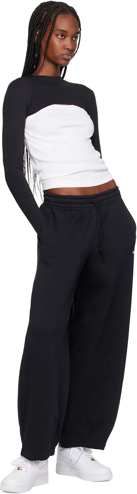 NIKE Sportswear Phoenix High Waist Wide Leg Sweatpants In Black
