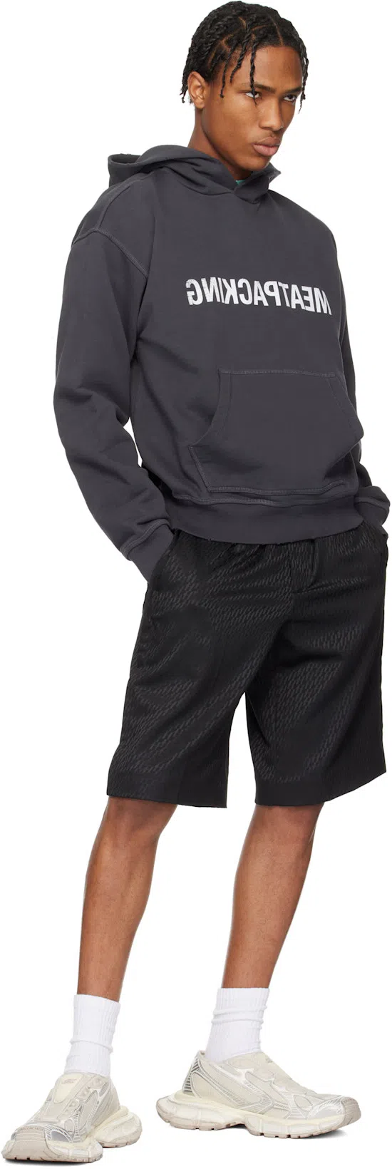 HELMUT LANG Postcard Print T-shirt With Ribbed Crew Neckline In Teal