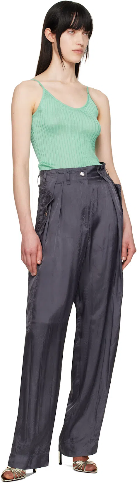 MARYAM NASSIR ZADEH Blue Blanca Tank Top In 752 Aquamarine