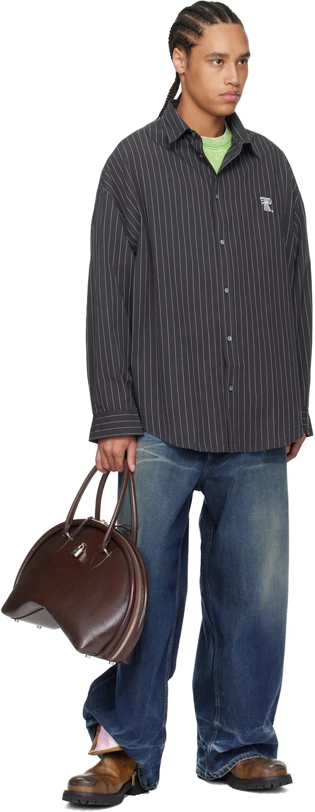 ACNE STUDIOS Oversized T-shirt With Fade-out Vintage Finish In Green