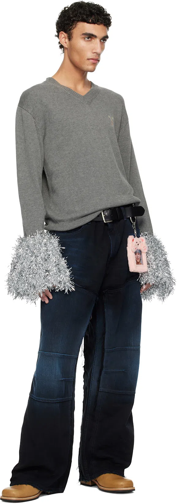 BALENCIAGA Men Blue Five Pocket Jeans With Faded Effect In Denim Man