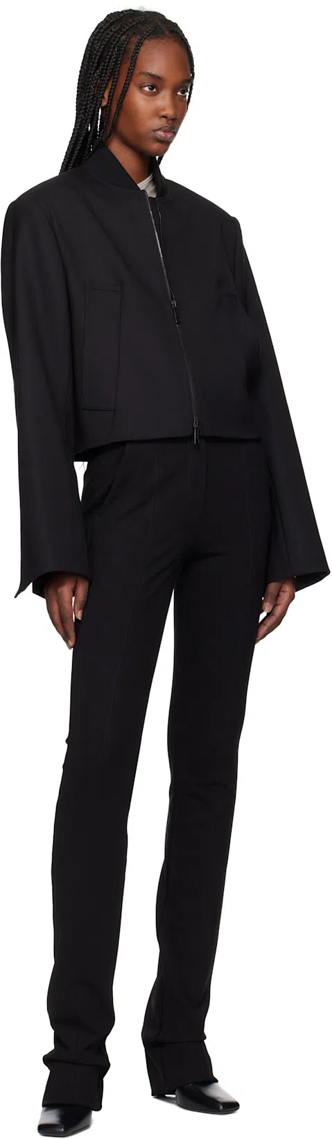 KHAITE Eva Peep-toe Leather Pumps In Black