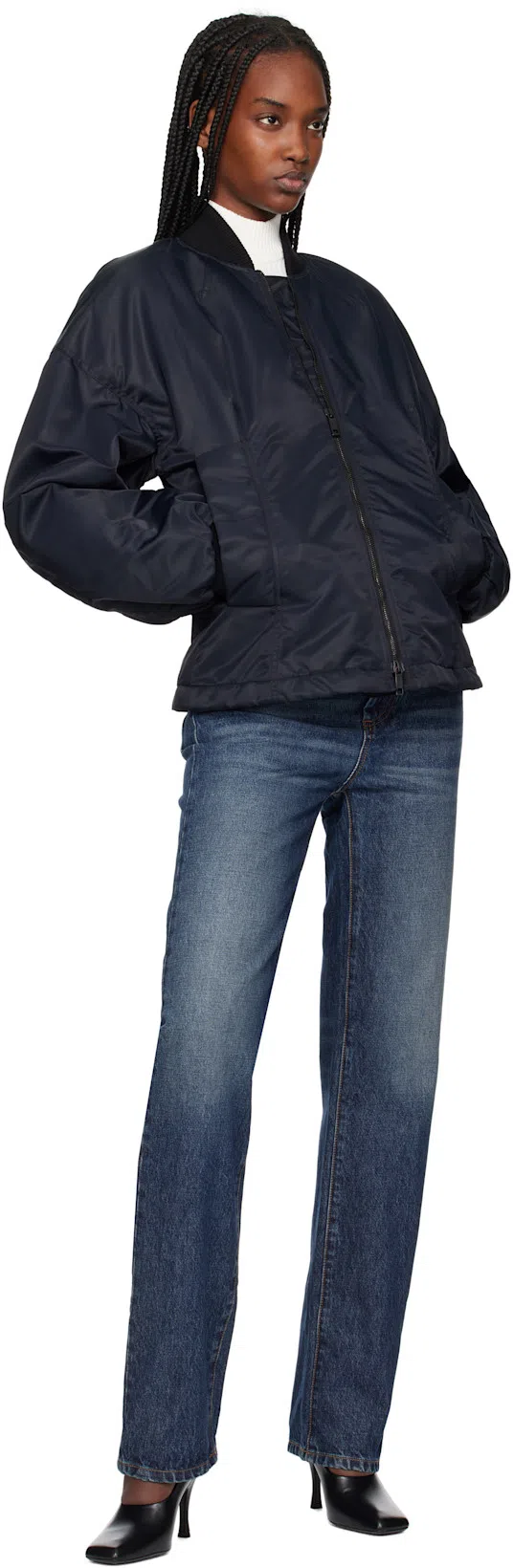 KHAITE Eva Peep-toe Leather Pumps In Black