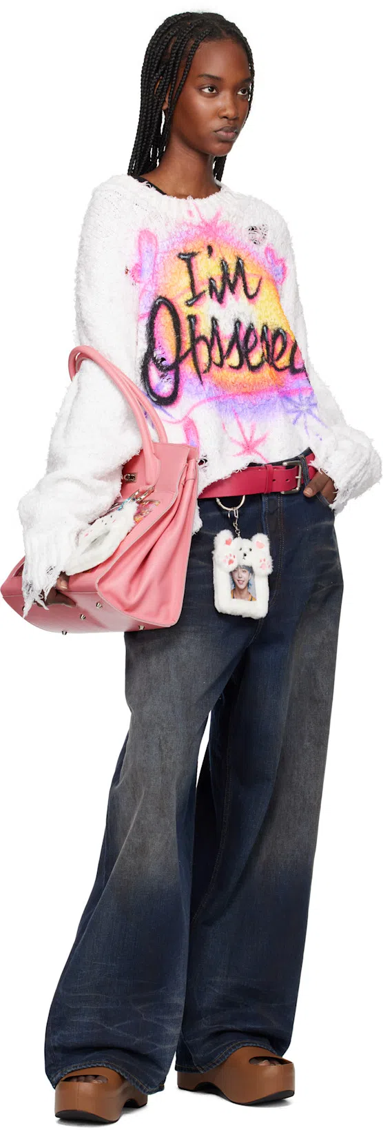 MARNI Twin-set Round Neck Sweater Print In Brown