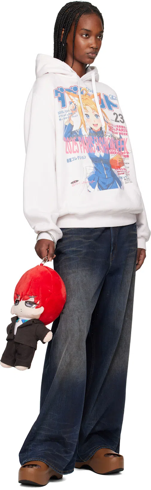 MARNI Twin-set Round Neck Sweater Print In Brown