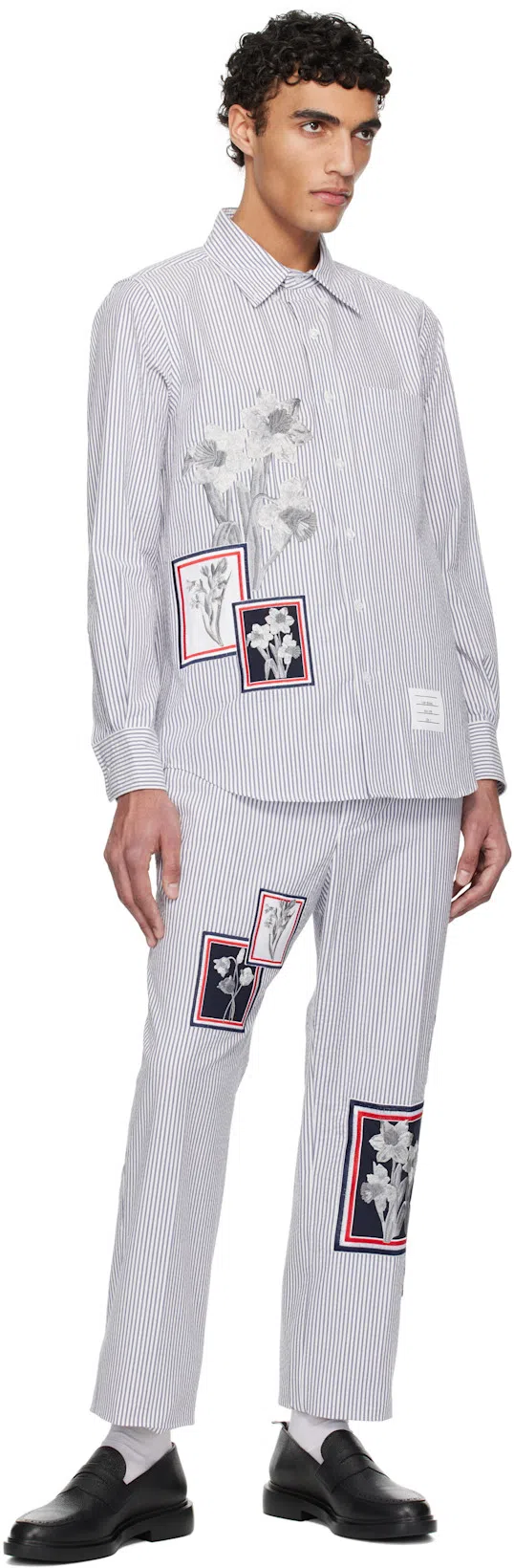 THOM BROWNE Grained Leather Penny Loafers In Black