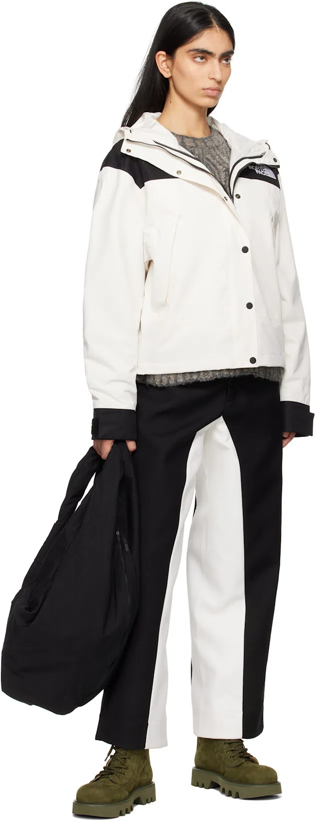 FAX COPY EXPRESS Two-tone Trousers In Black/white