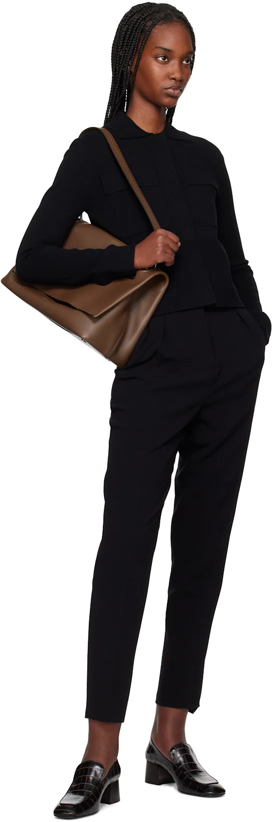 TOTÊME Black Suede Knee-high Boots With Low Heel