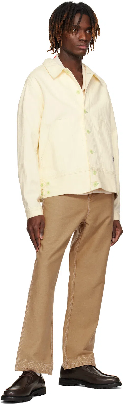 BODE Boxy Cotton Jacket With Button-up Front In Neutral