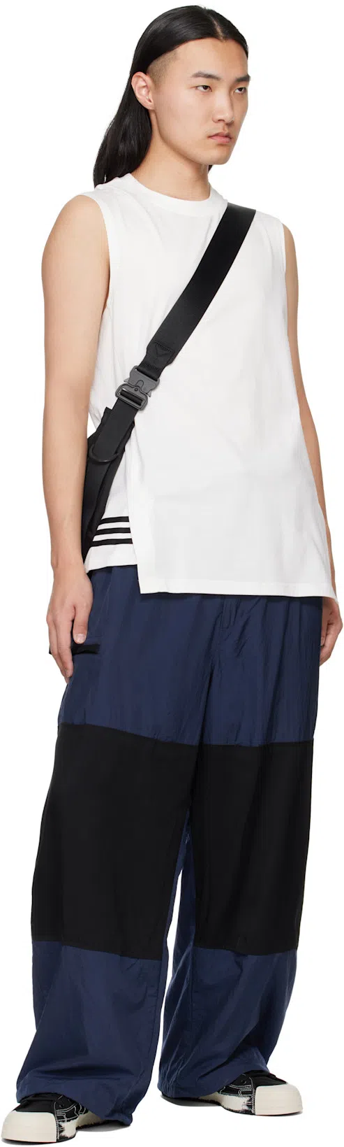 Y-3 Black Textile Sneakers With Distressed Sole