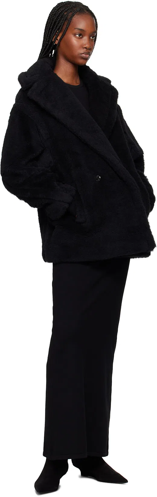 TOTÊME Black Suede Knee-high Boots With Low Heel