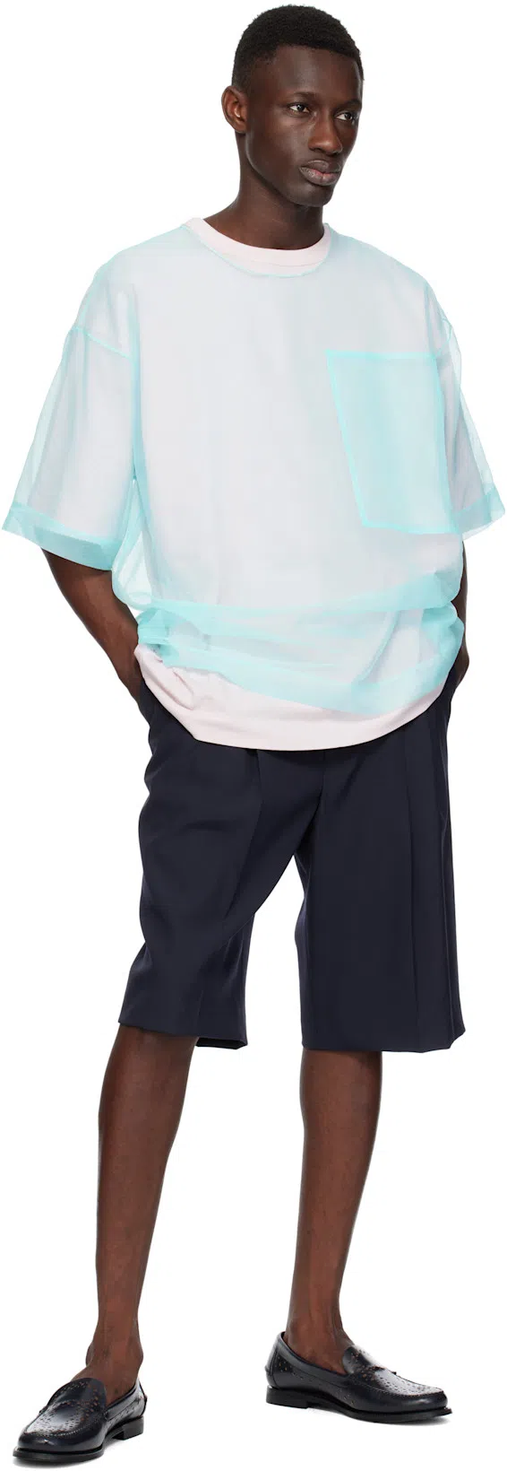 DRIES VAN NOTEN Wool Panrom Bermuda Shorts In Blue