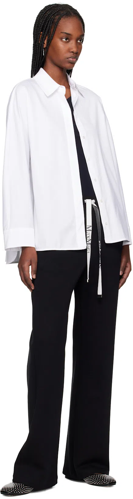 AEYDE Uma Studded Leather Mary Jane Ballet Flats In Black