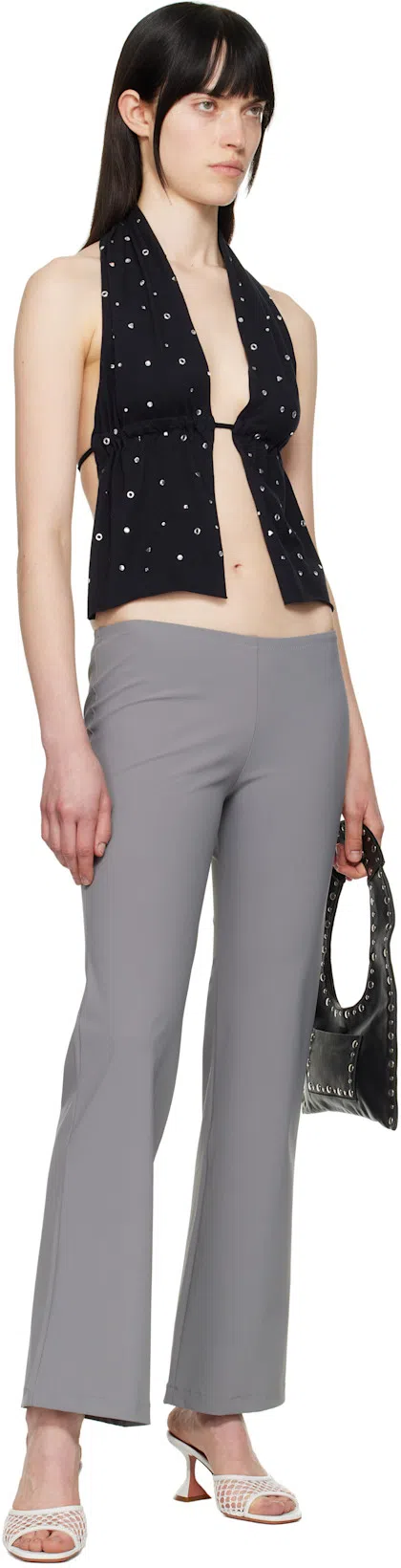 AMINA MUADDI Lupita Net 70 Sandals In White