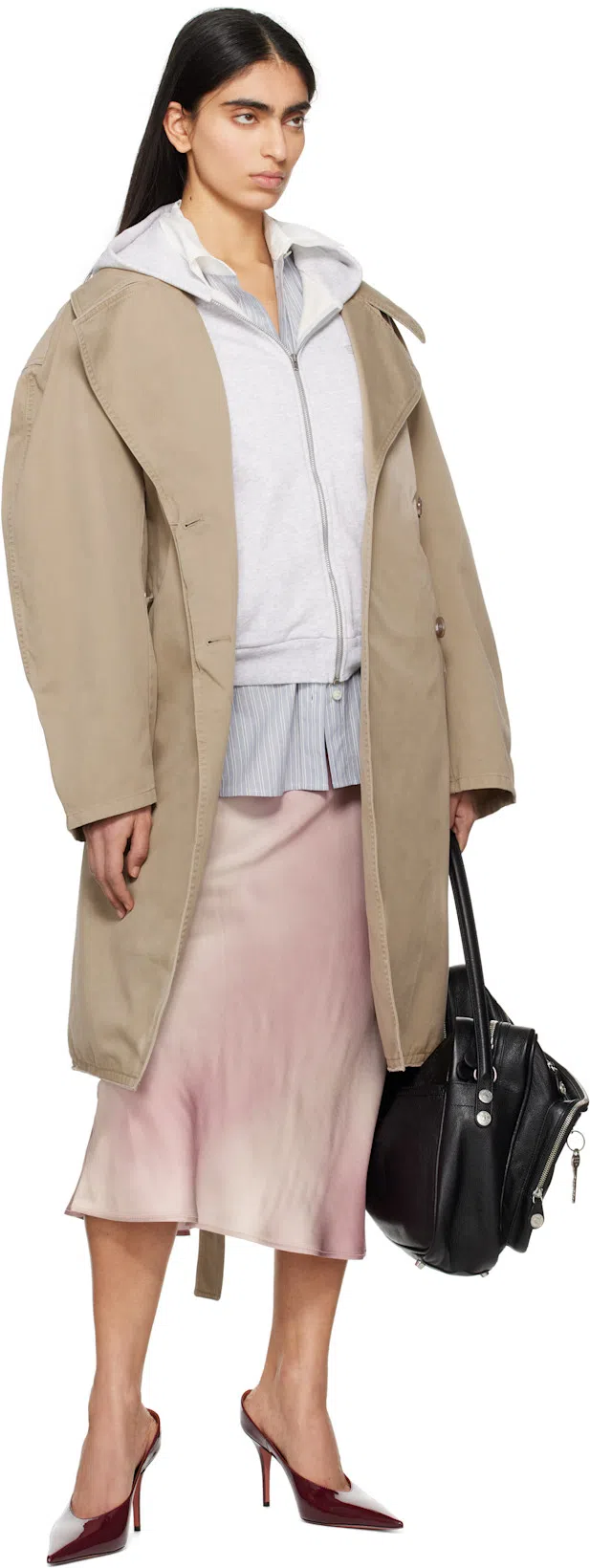 AMINA MUADDI Patent Leather Anok Mules 105 In Burgundy