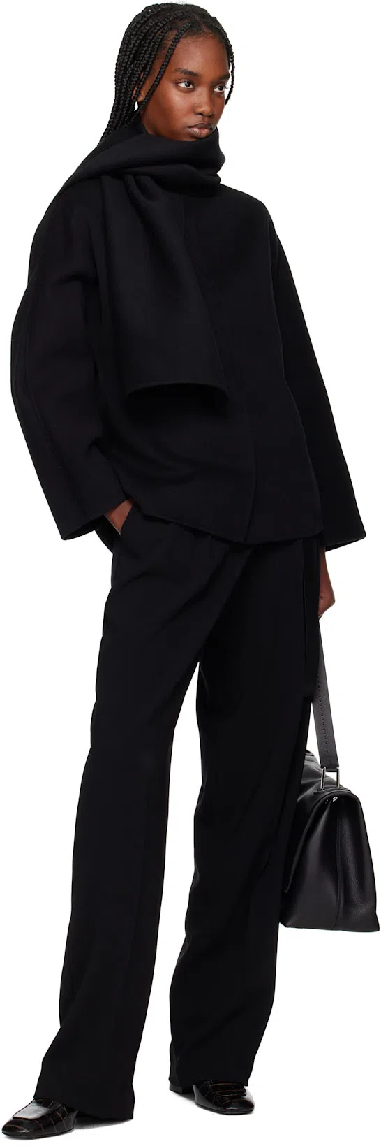 TOTÊME Toteme The Block Heel Croc Embossed Loafer In Dark Brown