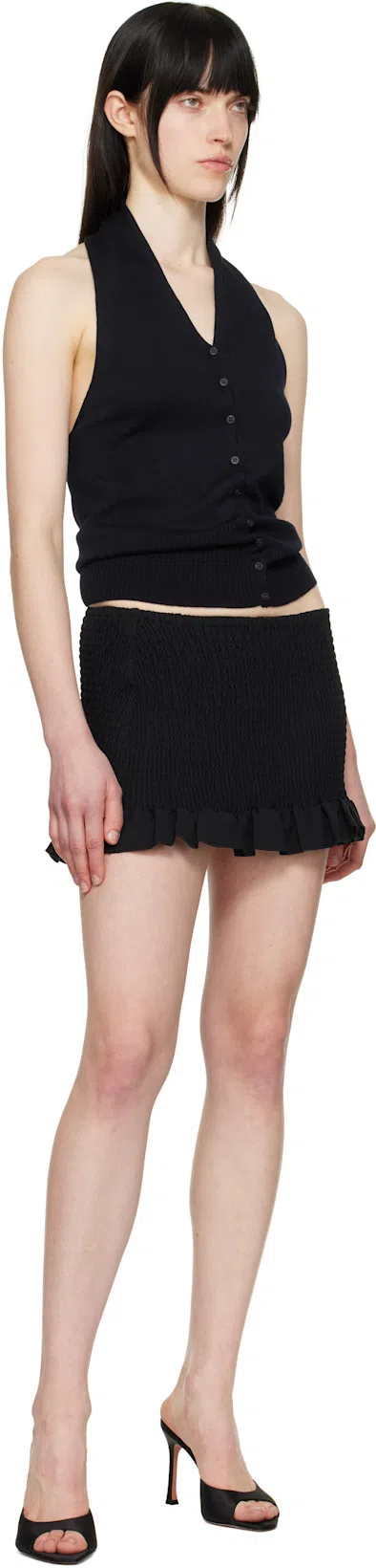 AMINA MUADDI Lupita 70 Black Suede Mule Sandals