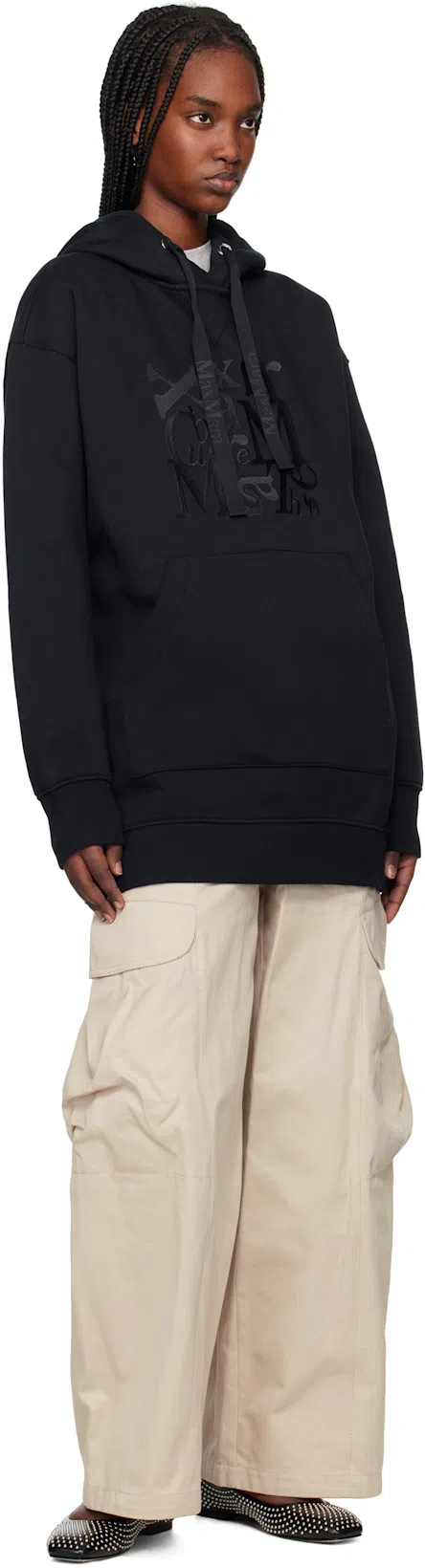 AEYDE Uma Studded Leather Mary Jane Ballet Flats In Black