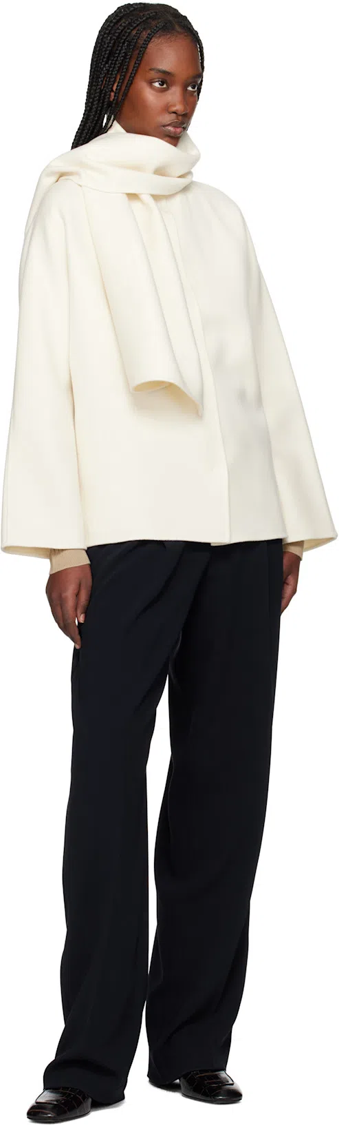 TOTÊME Toteme The Block Heel Croc Embossed Loafer In Dark Brown