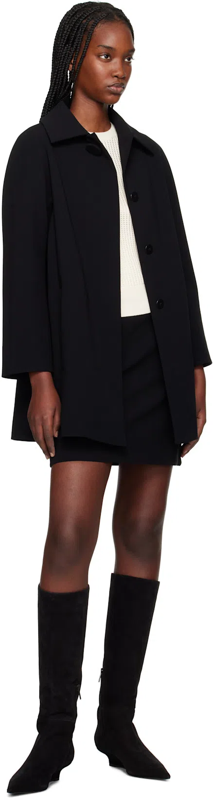 TOTÊME Black Suede Knee-high Boots With Low Heel