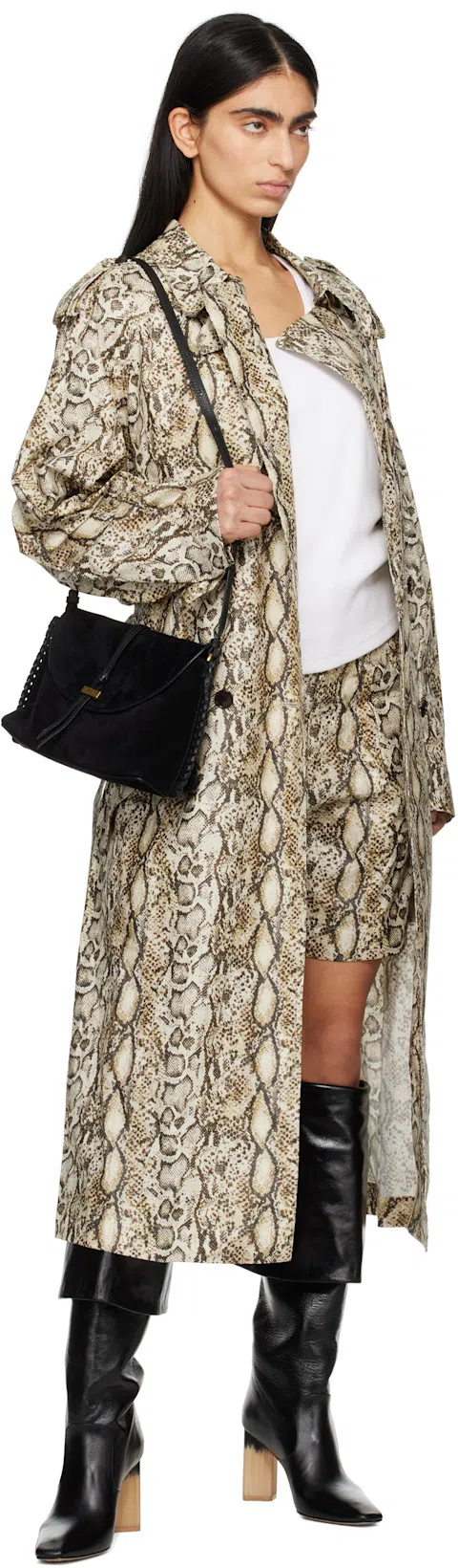 CHLOÉ High Heel Knee-high Square Toe Boot In Multi