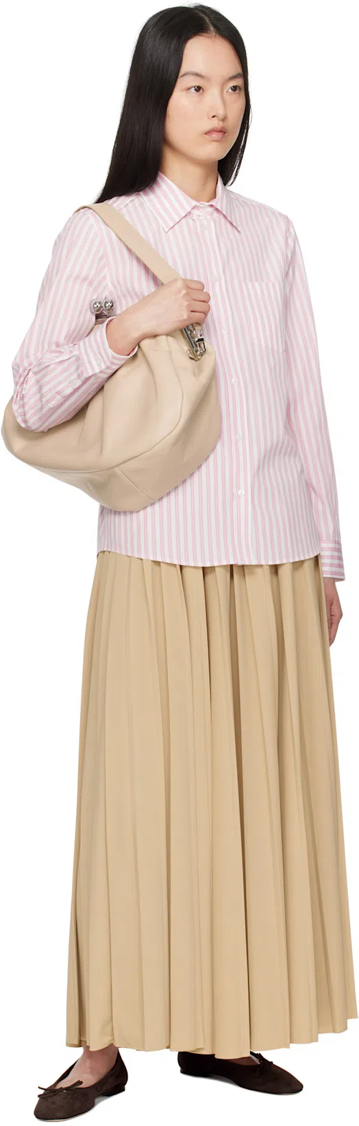 AEYDE Delfina Bow-detailed Ballet Flats In Brown