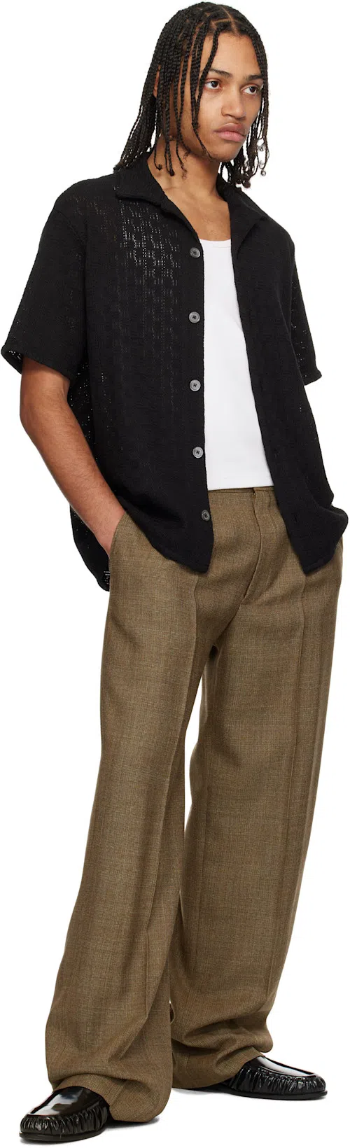 BOTTEGA VENETA Dry Stretch Cotton Ribbed Tank Top In Chalk